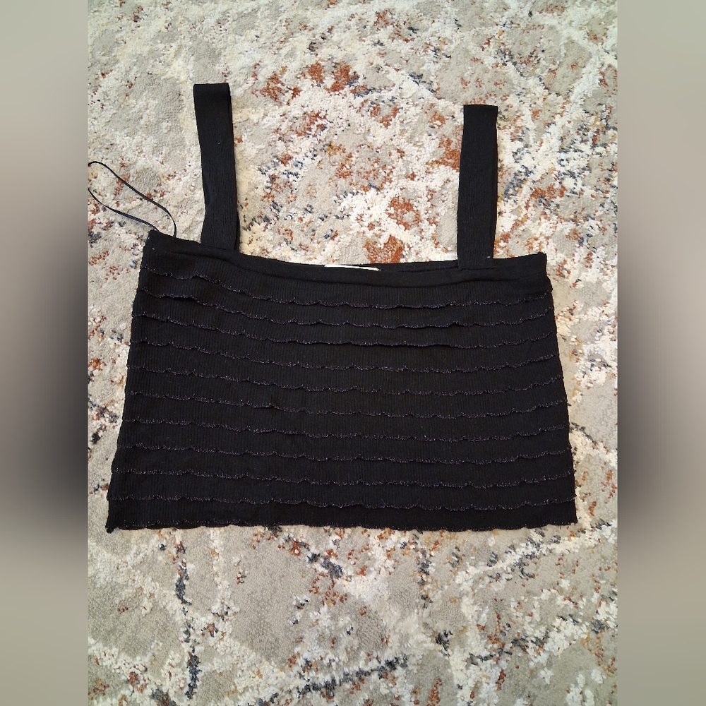 Zara Black Textured Mini Skirt